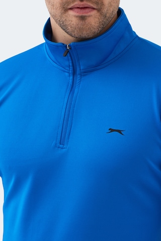 Slazenger Intımate I Erkek Dik Yaka Fermuarlı Saks Mavi Sweatshırt Saks Mavi