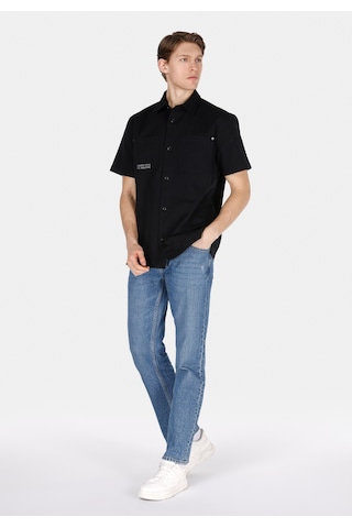 Colin's Colins Comfort Fit Shirt Neck Düz Erkek Siyah Kısa Kol Gömlek Cl1073361 Q1.v2 Blk Siyah