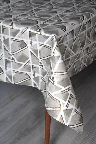 Elyaf Silinebilir Pvc Muşamba Masa Örtüsü 1242-1 Parlakminiçizgi Altın