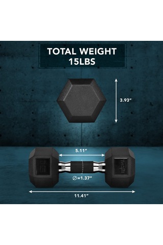 Yes4all Kauçuk Dambıl Sapı, Çok Fonksiyonlu Tüm Vücut Antrenmanı Ve Güç Antrenmanı İçin Birinci Sınıf Dambıl, 6,8 Kg