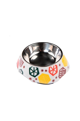 Bobo BO-3134H(A5) Geometrik Şekilli Melamin Kaplı Köpek Mama Kabı 150 ML