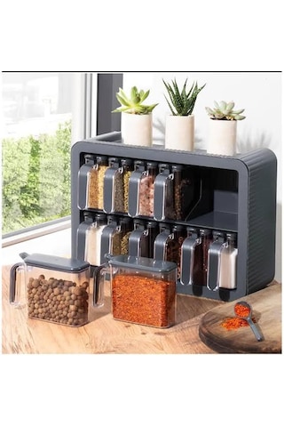 Barones Baharatlık 9 Parça Gri - Beyaz