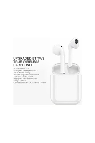 Gajeena İ12 Kablosuz Bluetooth Kulaklık, Dokunmatik Kontrollü, Akıllı Gürültü Önleme, 300mah Şarj Kutusu, Gri