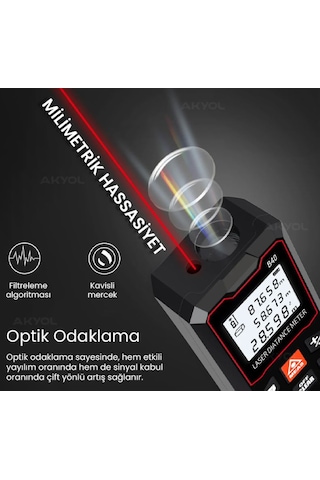 B40 Temel Seviye Lazer Mesafe Ölçer Lazermetre Hobi Ve Hafif İşler İçin
