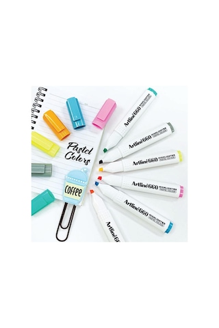 Artline 660 Fosforlu Kalem 6 Pastel Renk Set