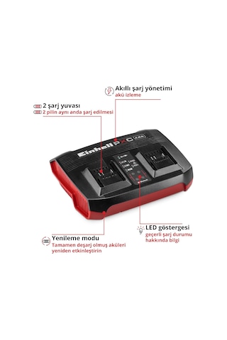 Einhell Şarj Cihazı Power X-change Çift Şarj Cihazı 4 Ah