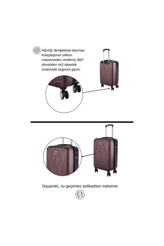 Kabin Boy %100 Polikarbon Valiz Bordo 1815 Bordo