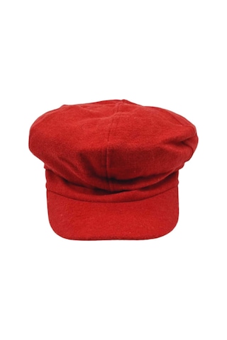 Uniquetrenders Kadın Arkadan Lastikli Kışlık Baretta Şapka Kırmızı