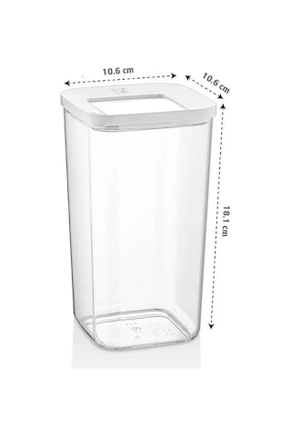 6'lı Vakumlu Kare Saklama Kabı Seti 1200 Ml Şeffaf Kapaklı Gıda Saklama Kabı Vp-184 Diğer