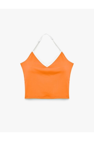 Koton İnce Askılı Biyeli Slim Fit Atlet Turuncu 6sak30173nk