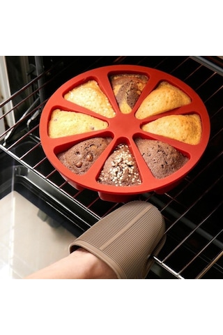 Mikrodalga Fırın Kalıbı Silikon Bakeware Pişirme Gıda Sınıfı Kalıp 8 Puan Scone Kek Ev