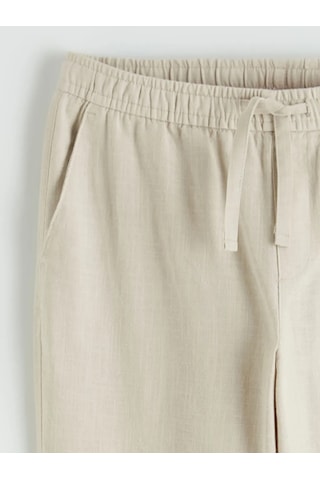 Lc Waikiki Bej Regular Fit Keten Görünümlü Erkek Pantolon