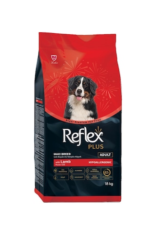 Reflex Plus Kuzu Etli ve Pirinçli Büyük Irk Yetişkin Köpek Maması 18 KG