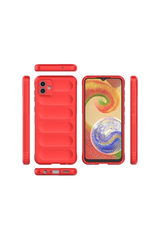 Gld-spt- Newface Samsung Uyumlu Galaxy A04e Kılıf Optimum Silikon - Kırmızı