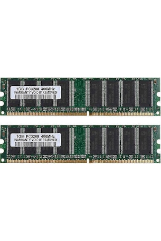 Wezone 2 Adet 1gb Ddr1-400mhz Masaüstü Bellek Modülü, Pc3200, 184 Pin, Cl3, Yeşil