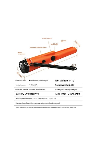 Dofolink El Tipi Metal Dedektörü Mavi - 360 Derece Yüksek Hassasiyetli Taşınabilir Metal Bulucu Pil Dahil Değil