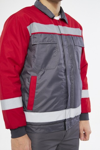 Mervem Kırmızı Robalı Gri Soğuk Hava Montu Su Ve Rüzgar Geçirmez