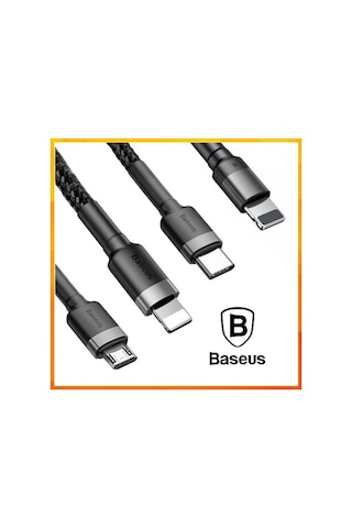 Baseus Cafule Lightning Micro Usb Type-C Telefon Şarj Kablosu