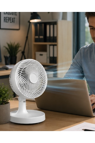 Kompakt Mini Fan Otomatik Salınımlı Sessiz Masaüstü Vantilatör