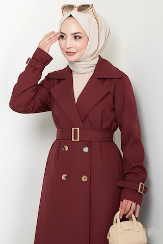 Tam Boy Su Geçirmez Trenç 1596 - Bordo Bordo