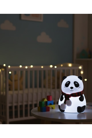Panda Figürlü Silikon Gece Lambası Bebek & Çocuk Odası Beyaz