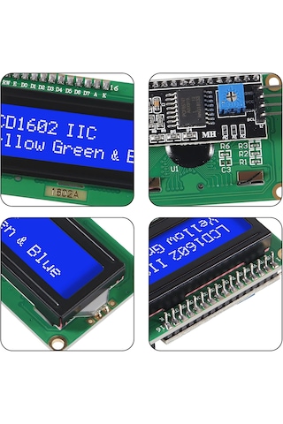 2x16 Lcd - Lcd1602 Mavi Ekran + Iıc/ı2c Arayüz Modülü