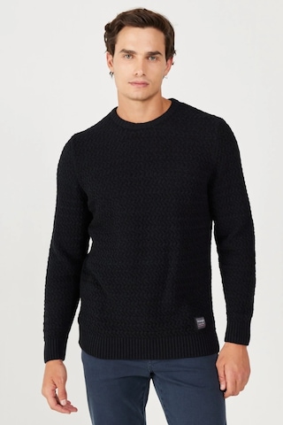 Wrangler Bisiklet Yaka Regular Fit Siyah Erkek Kazak W232580001 Siyah