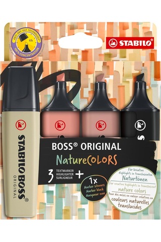Boss Orıgınal Naturecolors - Fosforlu Kalem - 4'lü Paket - Çeşitli Renkler Genel