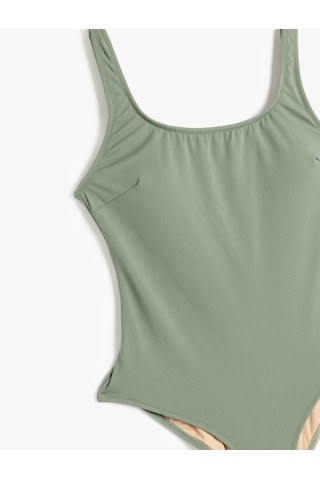 Koton Astarlı Pedli Kalın Askılı U Yaka Fit Mayo Haki 5sak20062mm Haki