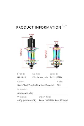 Hassns Pro 7 Rainbow Bisiklet Göbek Seti Ön Arka Kaset Göbek Seti 32 Delik 6 Vida Qr Mandal