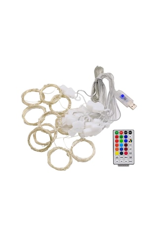 Sones 3m X 1m 100 Led Rgb 16 Renk Değiştiren Bakır Tel Perde Işık Dizisi