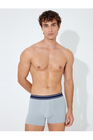 Koton 3'lü Boxer Seti Baskılı Çok Renkli Pamuklu Gri 5wlm90025mk Gri