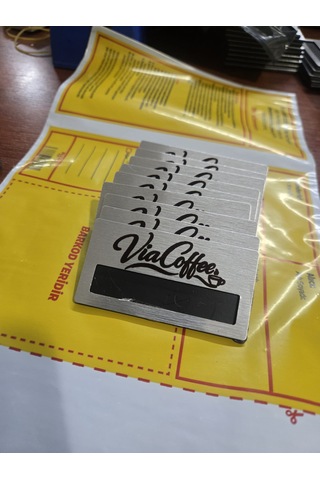 Yaka Kartı Metal 10 Lu Kişite Özel Logo Baskılı Düz