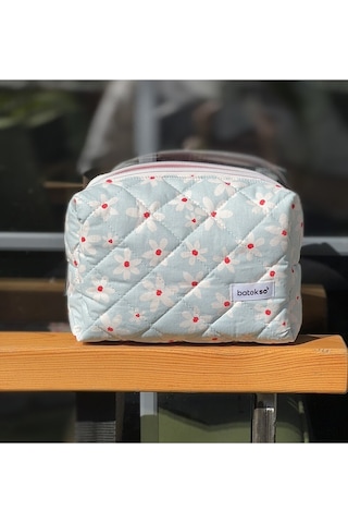 Batekso Büyük Boy Papatya Desenli Makyaj Çantası