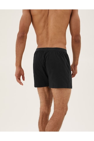 Marks & Spencer Saf Pamuklu 5'li Nefes Alabilir:trade Mark: Boxer Seti Siyah