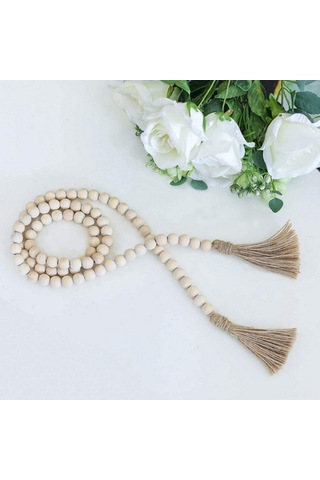 Suofeng Ahşap Boncuklu Püsküllü Duvar Dekorasyonu Ve Doğal