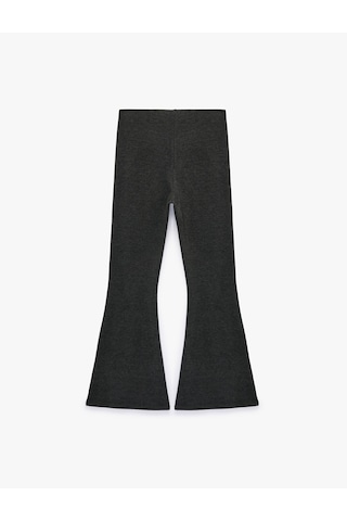 Koton Standart Bel Slim Fit Geniş İspanyol Paça Pantolon Antrasit 7wak40034ek