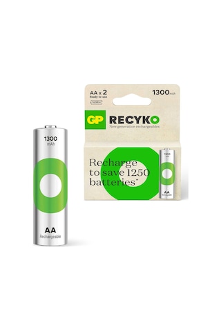 Şarjlı Pil Aa Kalem 1300mah Ni-mh 2 Adet Gp Recyko Gp130aah Şarjlı Pil Aa Kalem 1300mah Ni-mh 2 Adet Gp Recyko Gp130aah