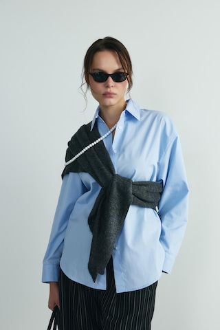 Suud Collection Mavi Page Oversize Gömlek