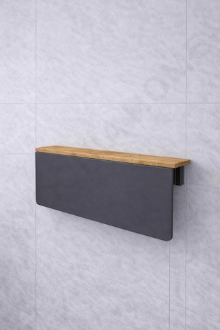 Duvara Monte Katlanır Masa & 2 Li Raf Seti Antrasit Çam 60x90 Cm Antrasit - Çam