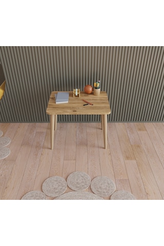 Fahrettin Küçük Montessori Çocuk Masası Çalışma Masası Aktivite Masası Oyun Masası 45x60 cm Açık Çam