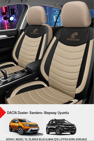 Naz Oto Panther Serisi Keten Kumaş Oto Koltuk Kılıfı- Dacia Sandero-stepway-duster Uyumlu