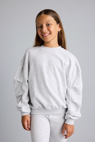 Defacto Bisiklet Yaka Sweatshirt Ve Nervürlü Pantolon 2li Takım Kız Çocuk I3868a826augr28 Gri-gr28