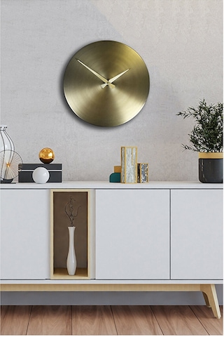Koçtaş 35 Cm Sivama Metal Altin Duvar Saati