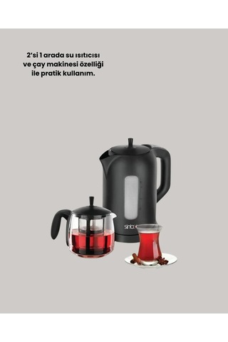 Yeni Nesil Modern Cam Demlik Ve Su Haznesi 0,9 L 1,7 L