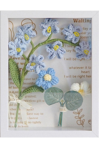 Padalink Örgü Oyma Çiçekli Foto Çerçevesi - Oturma Odası, Ofis Dekoru - Yeşil Ve Estetik Tasarım 22x17.5cm