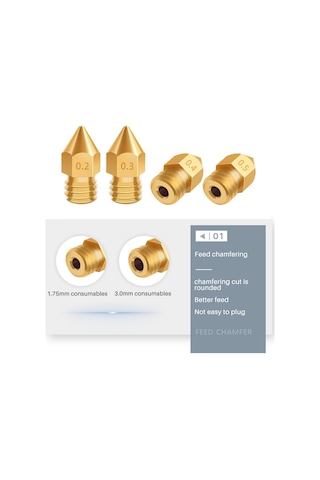 Leasetake 37 Adet 3d Yazıcı Nozulu Mk8 Nozulu 0.2, 0.3, 0.4, 0.5, 0.6, 0.8, 1.0mm Creality Cr-10 Ender 3 5 İçin Ekstruder Baskı Kafası