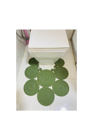 Jüt, Hasır, Paspas, Banyo Paspası, Klozet Önü Paspası, Klozet Paspas, Çift Taraflı Yeşil Yeşil