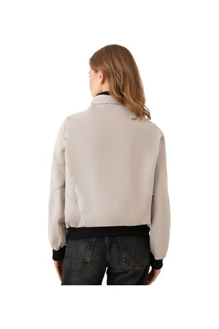 Firststops Kadın Taş Dik Yaka Su Ve Rüzgar Geçirmez Oversize Crop Mevsimlik Yağmurluk Rüzgarlık Taş