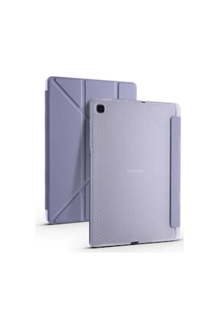 Samsung Galaxy Uyumlu Tab S6 Lite Sm-p610 10.4" Kılıf Kalem Bölmeli Standlı Katlanabilir Kalemlikli Silikon Kılıf